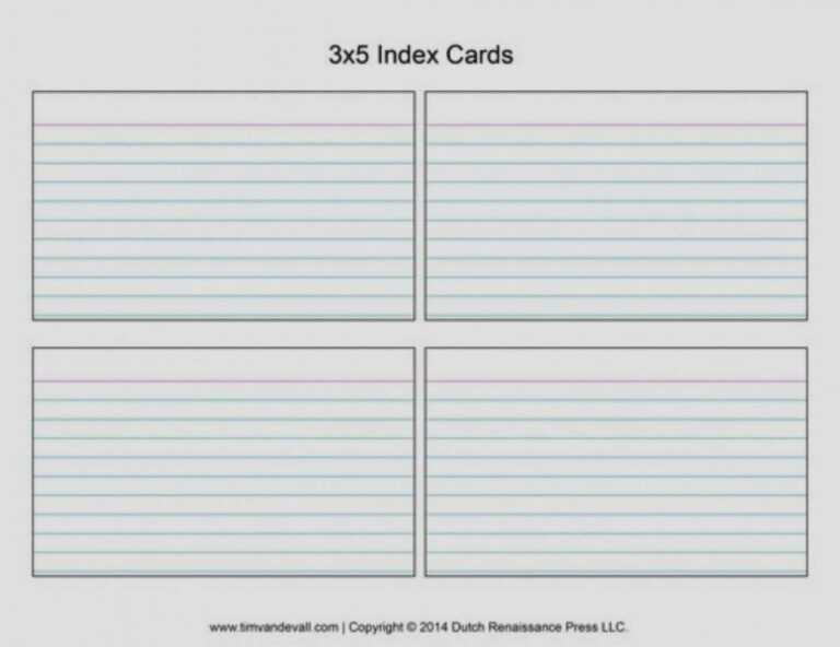 Word Template For 3X5 Index Cards Professional Template