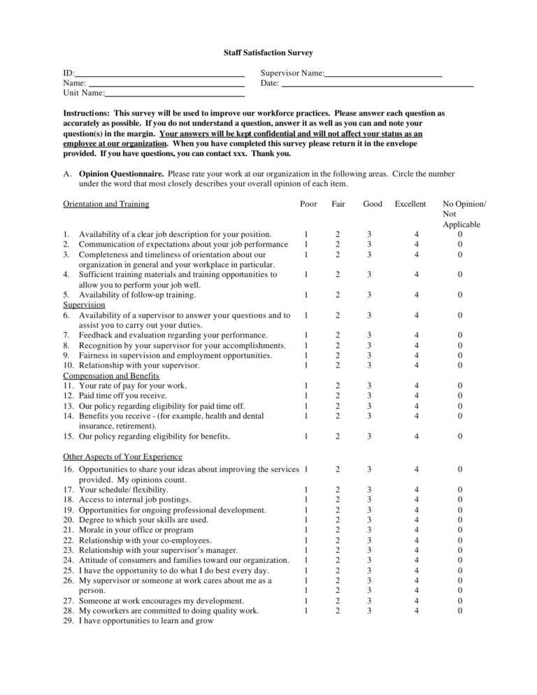 14+ Employee Satisfaction Survey Form Examples – Pdf, Doc With Regard ...