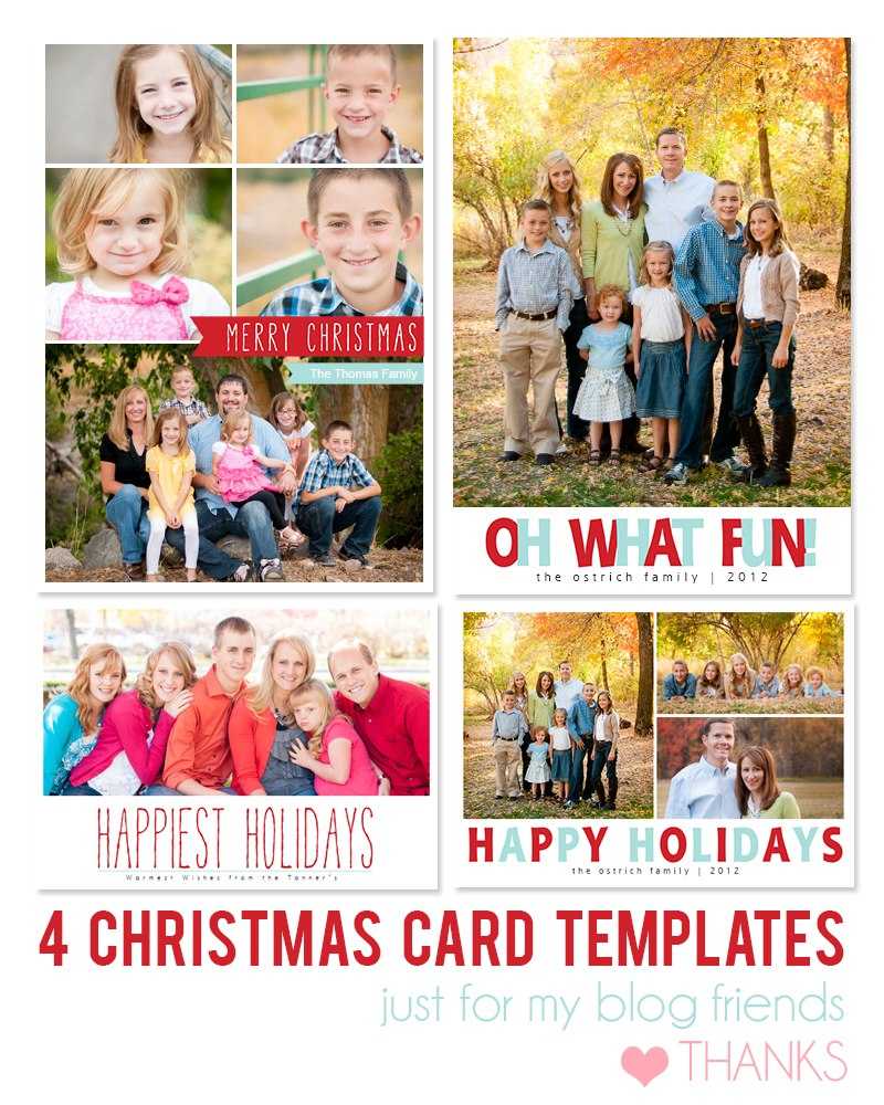 17 Holiday Card Photoshop Templates Free Images Free Throughout 