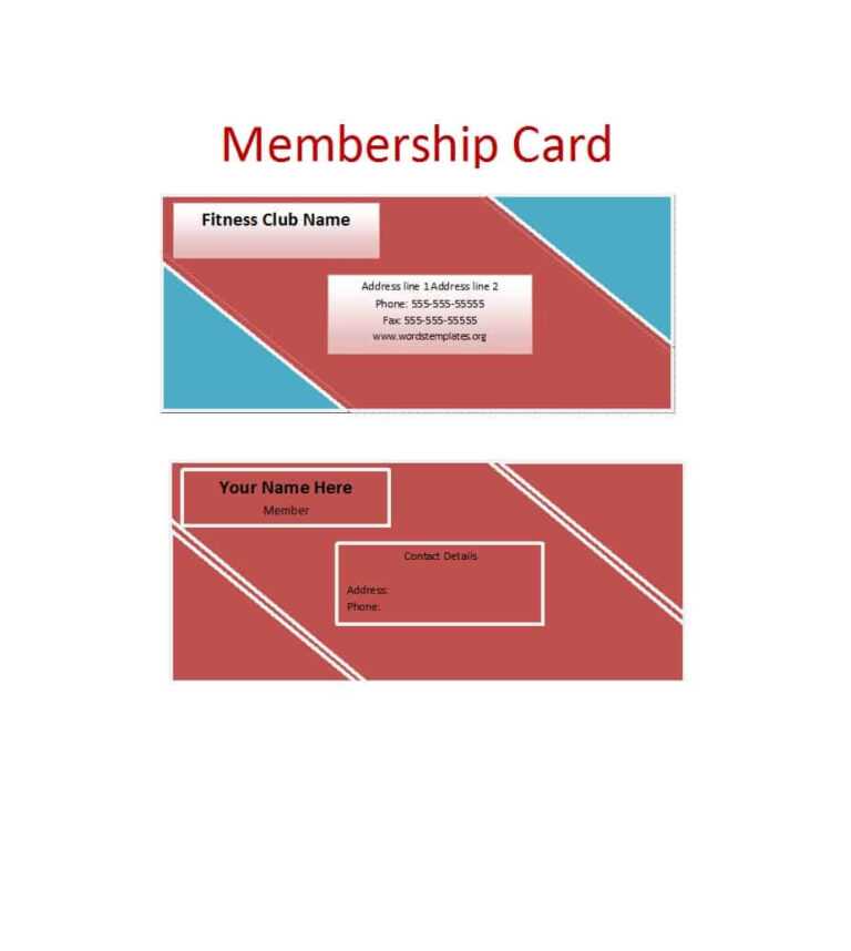 25 Cool Membership Card Templates & Designs (Ms Word) ᐅ inside Template ...