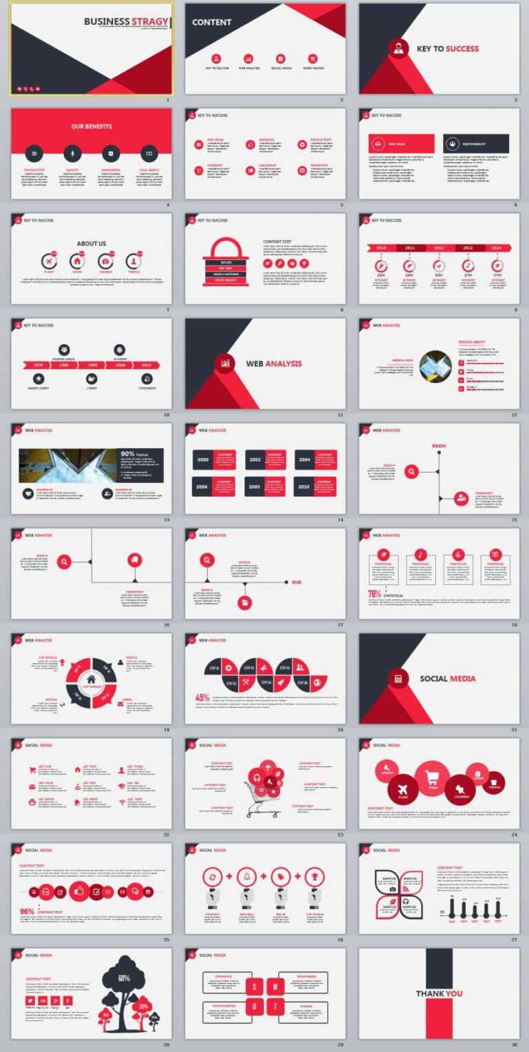 30+ Red Infographics Business Powerpoint Template | Page Inside How To ...