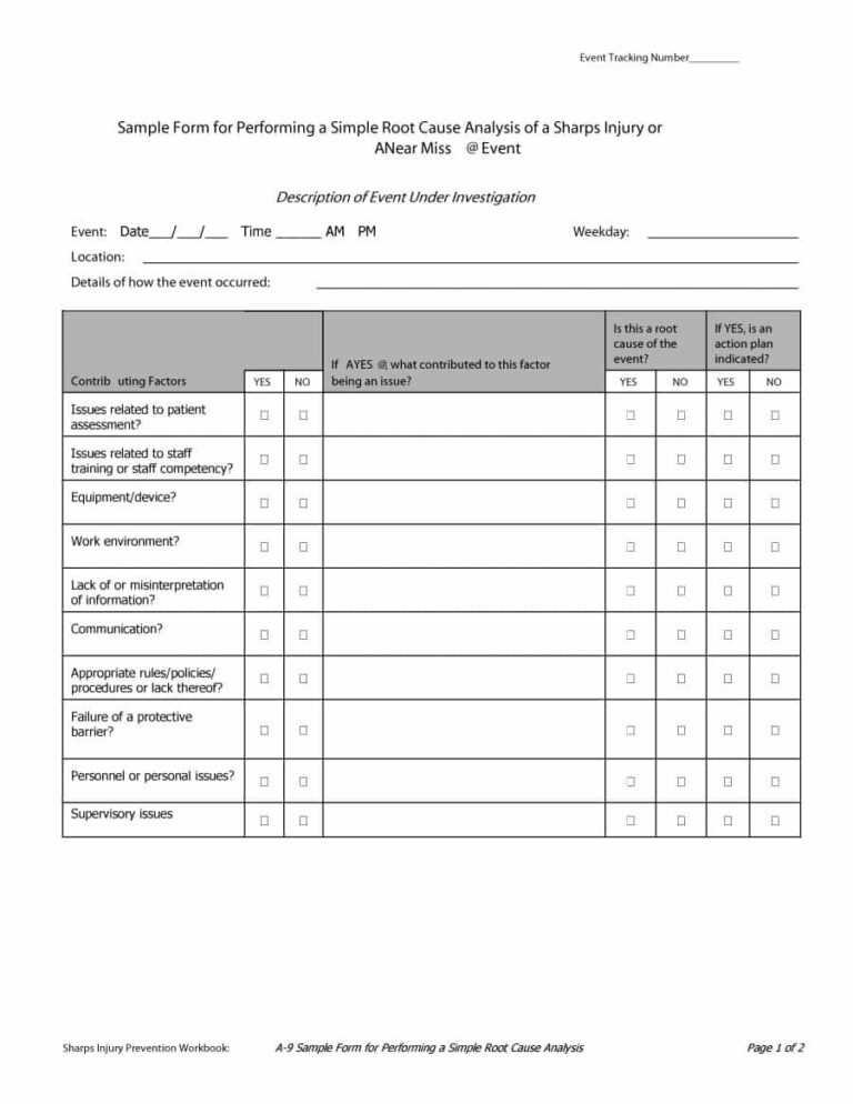 Root Cause Report Template