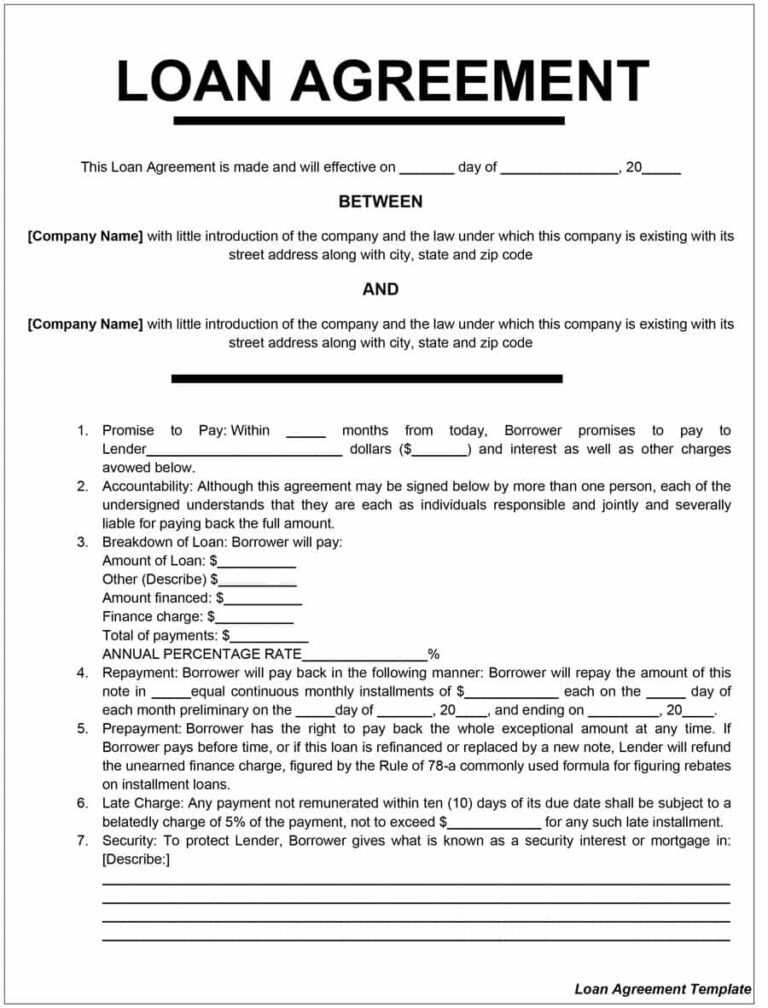 40+ Free Loan Agreement Templates [Word & Pdf] ᐅ Template Lab With ...