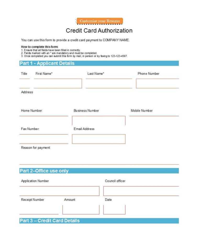 41 Credit Card Authorization Forms Templates Ready To Use In Credit 3524