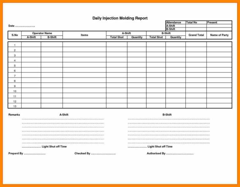 Employee Daily Report Template