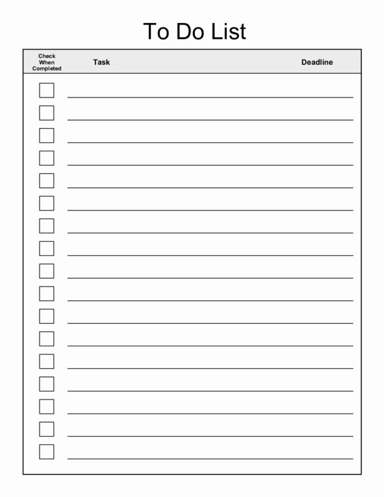 50 Editable Checklist Template Word | Culturatti with regard to Blank ...