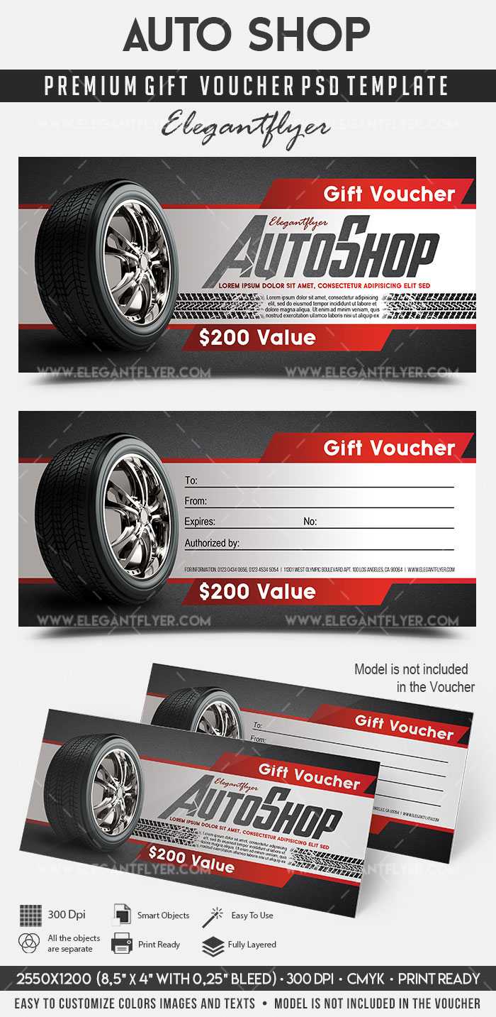 Automotive Gift Certificate Template Professional Template