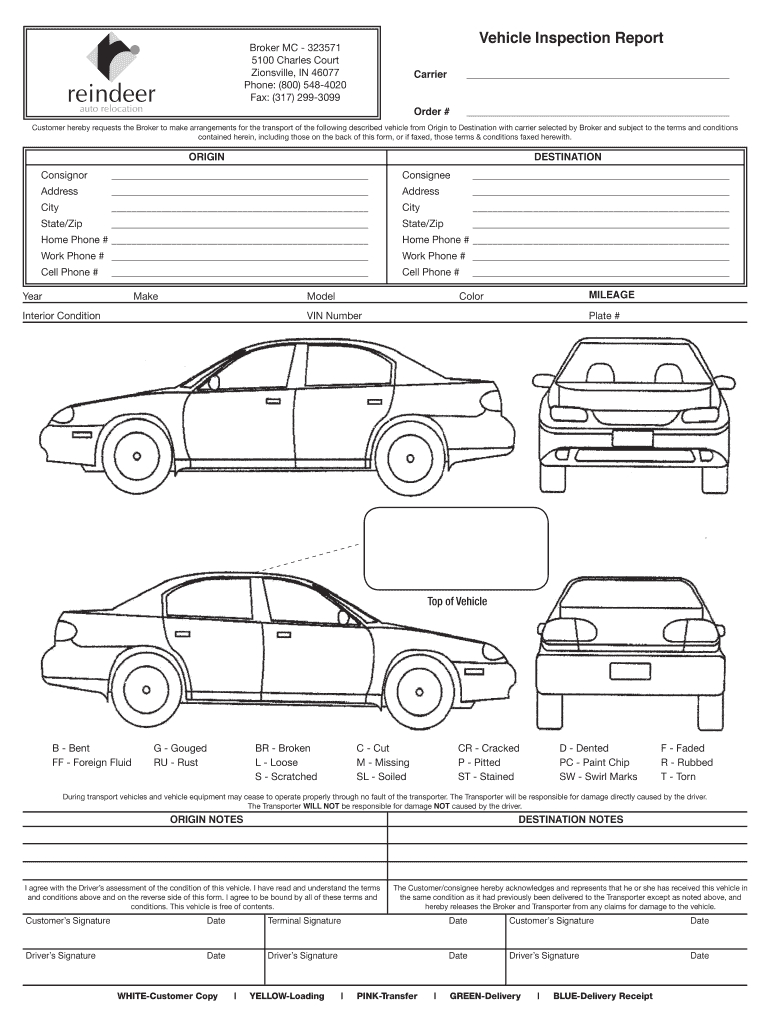 Automotive Inspection Forms Free Fill Online Printable For Vehicle