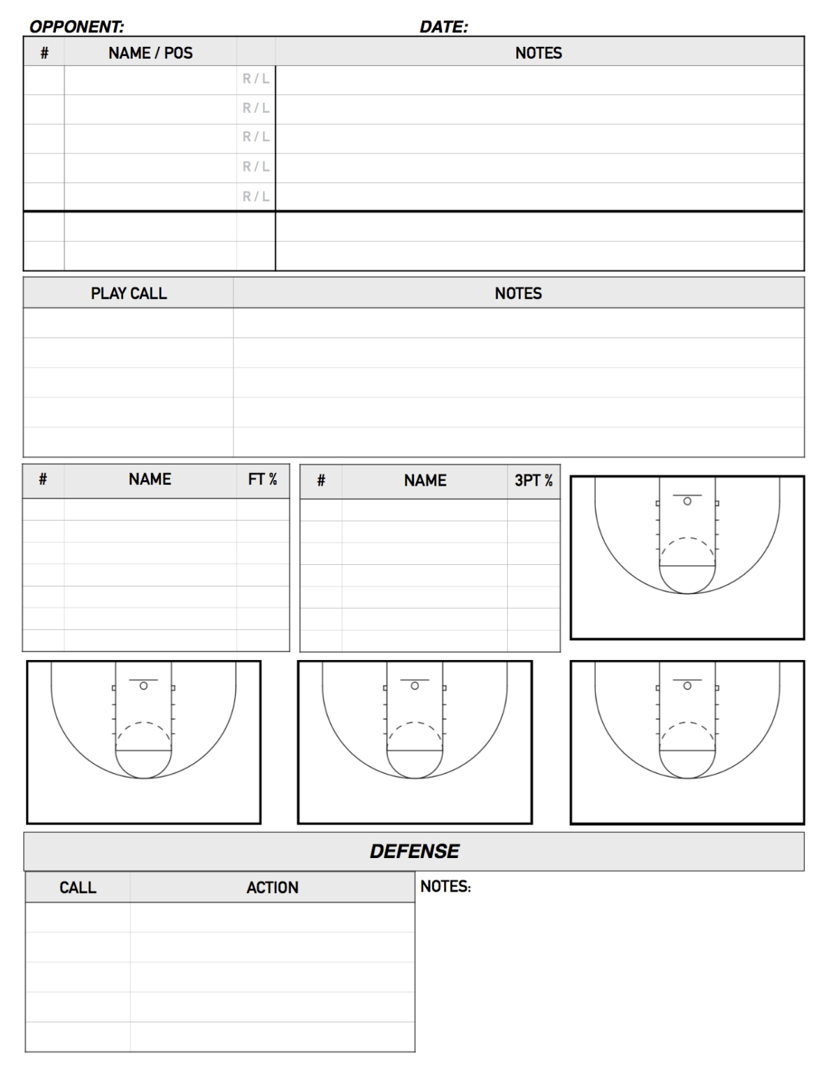 Basketball Scouting Report Sheet Template Excel Simple With Regard To