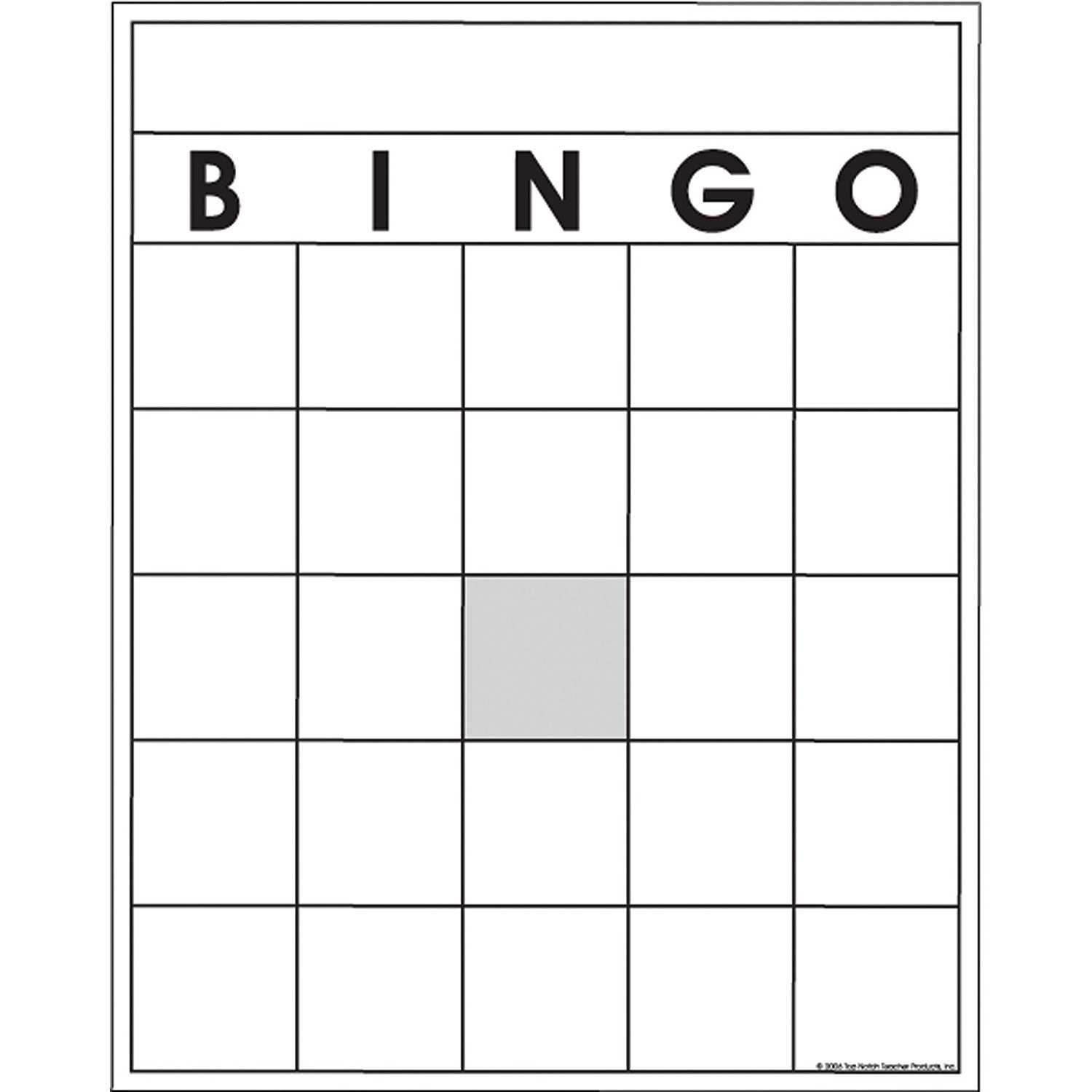 Bingo Card Template Word