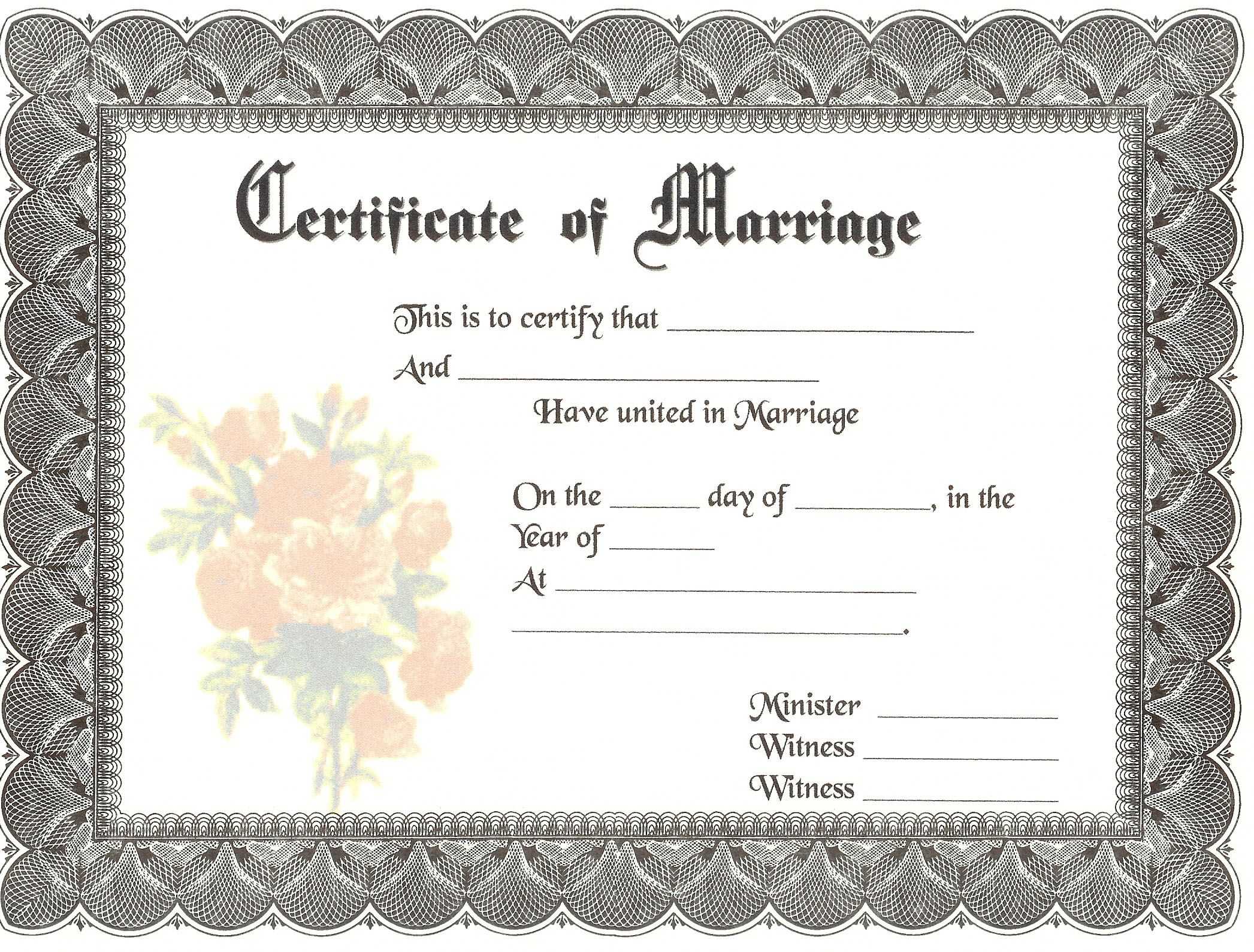 Blank Marriage Certificate Template Xfanzexpo