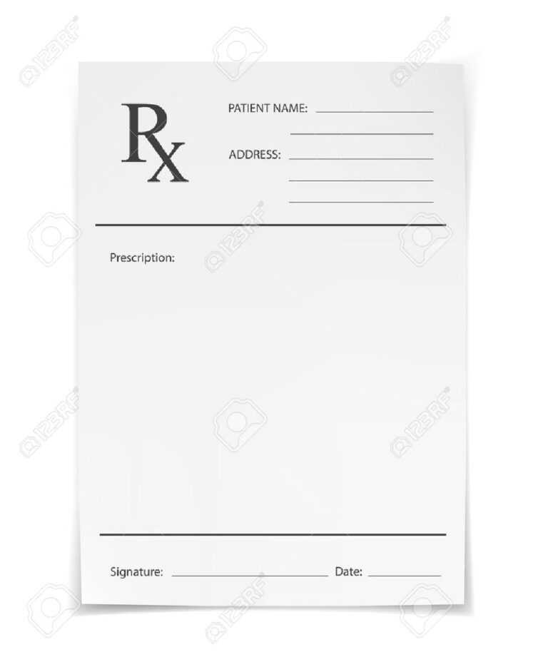 Blank Rx Prescription Form Isolated On White Background Intended For ...