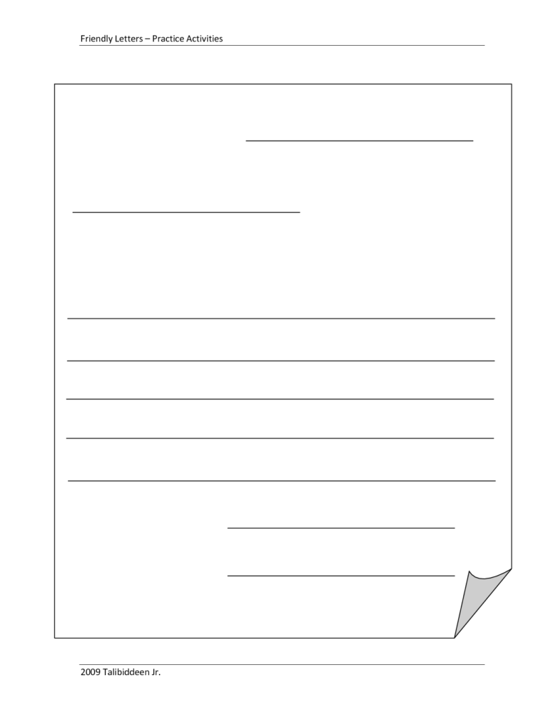 Blank+Letter+Format+Template | Michelle | Friendly Letter Within Blank ...