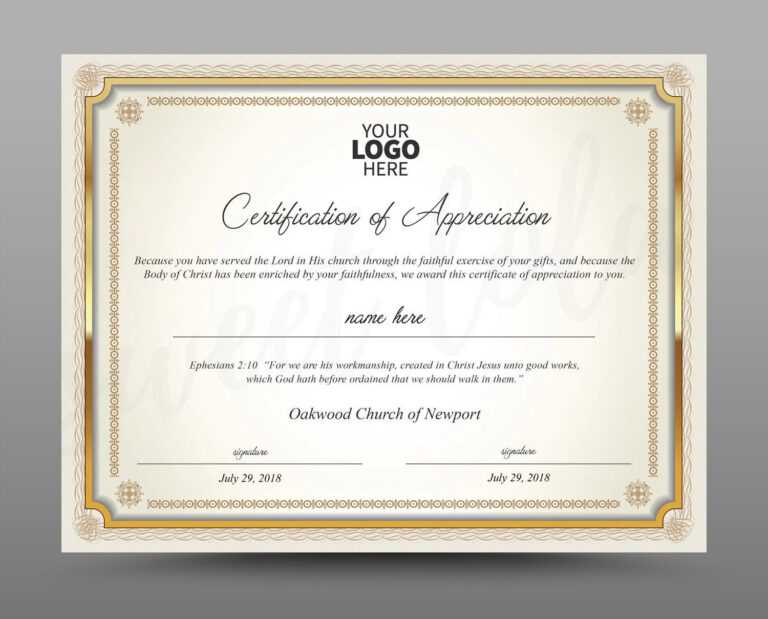 Certificate Template, Instant Download Certificate Of Appreciation ...