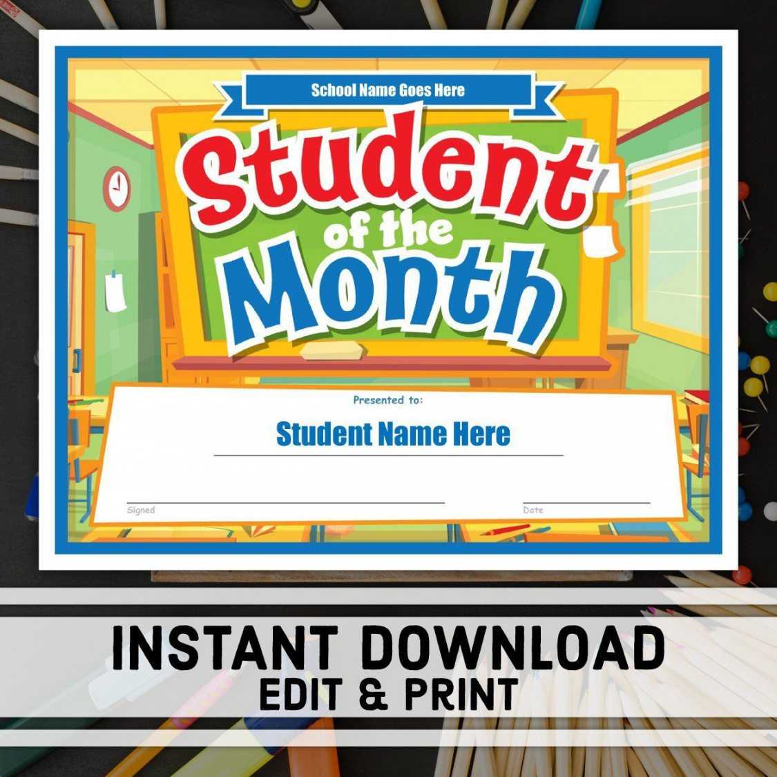 Free Printable Student Of The Month Certificate Templates Xfanzexpo