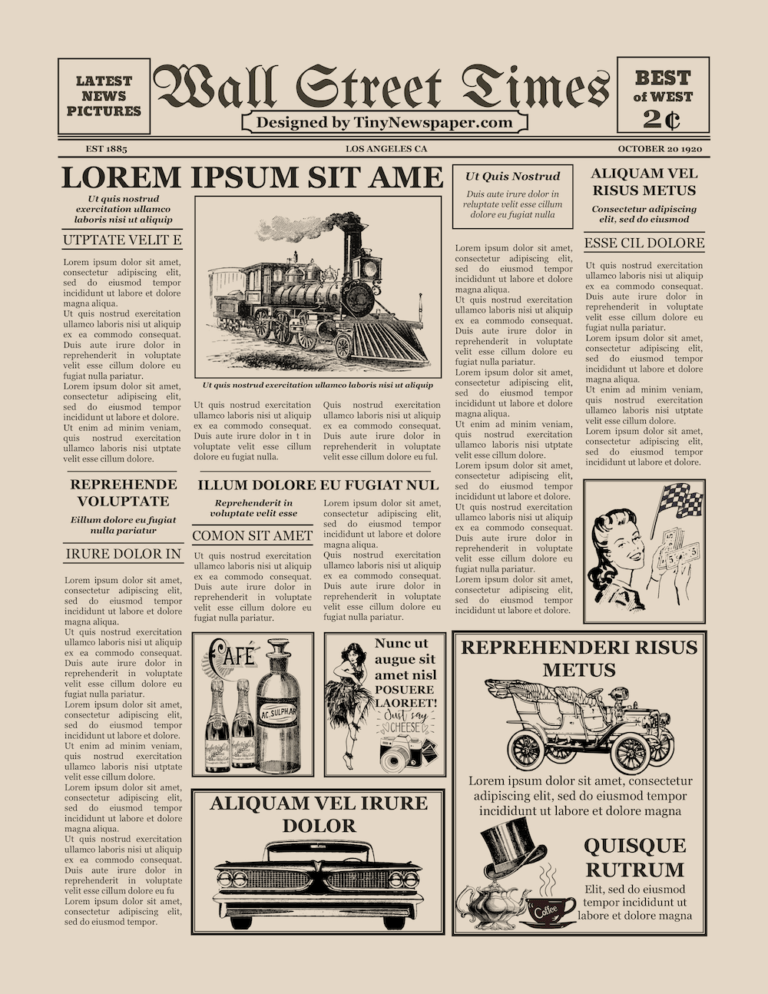 free old newspaper template word