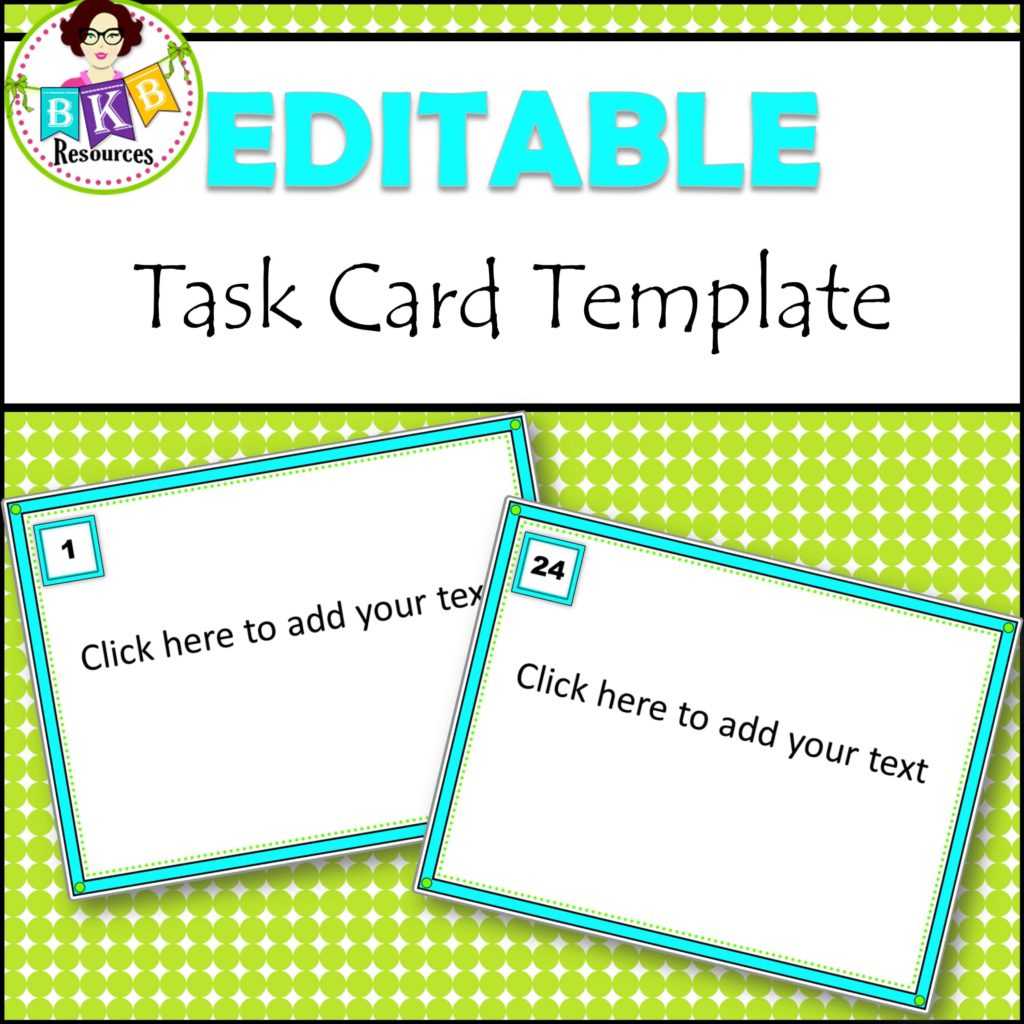 Editable Task Card Templates Bkb Resources For Task Card Inside Task 