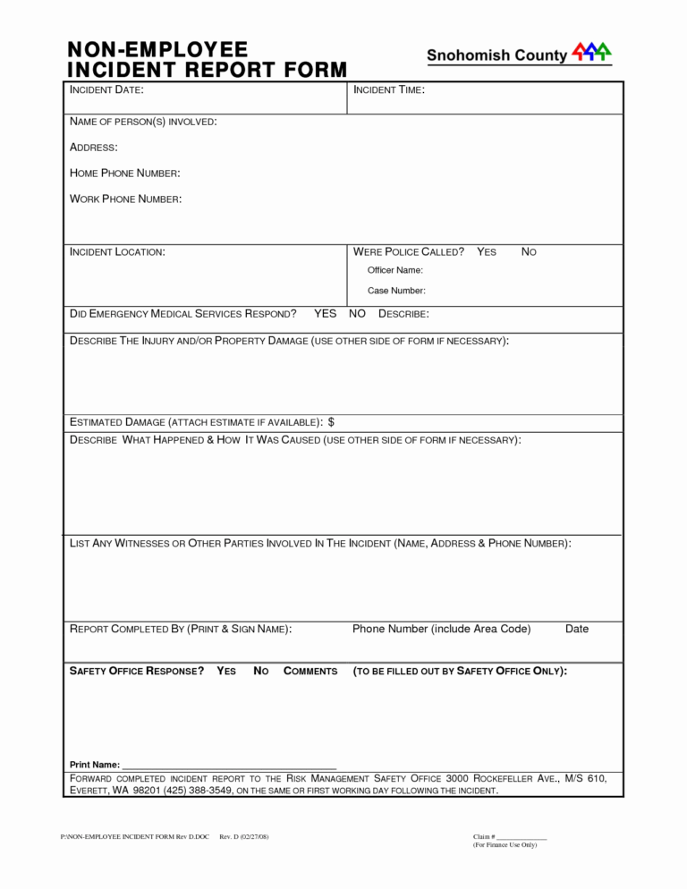 Employee Nt Report Form Pdf Hse Template Format For Safety with regard ...