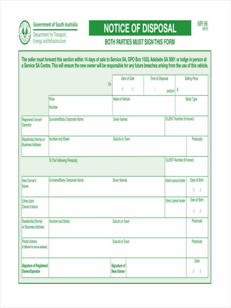 Free 5 Notice Of Disposal Forms In Word Pdf Inside Certificate Of 