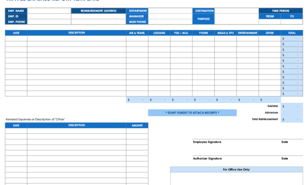 Free Expense Report Templates Smartsheet regarding Expense Report Template Excel 2010