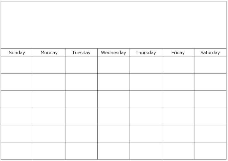 Blank One Month Calendar Template – Xfanzexpo.com