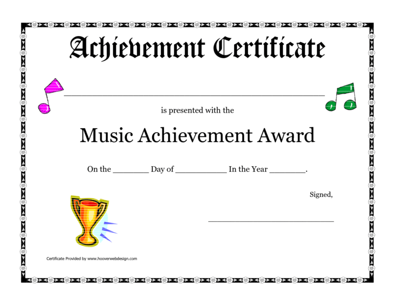 Free Printable Achievement Award Certificate Template Inside Gymnastics ...