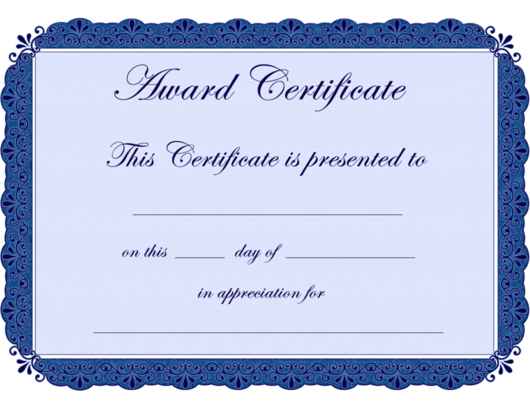 Free Printable Award Certificate Borders 