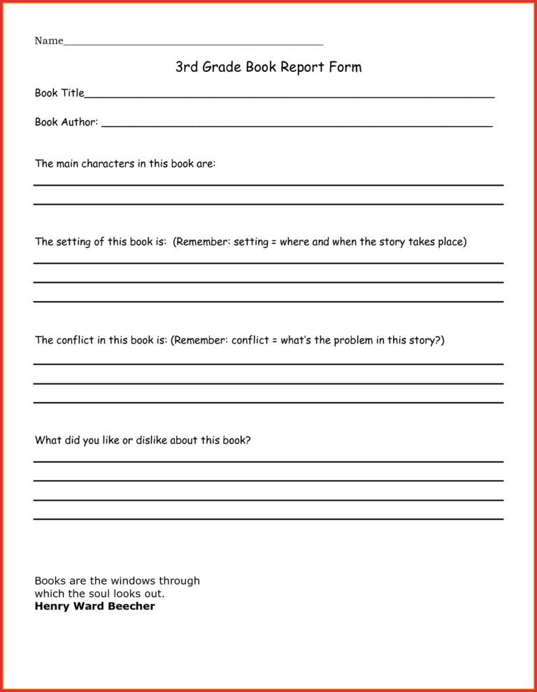 Fresh 3Rd Grade Book Report Template | Job Latter In Story Report ...