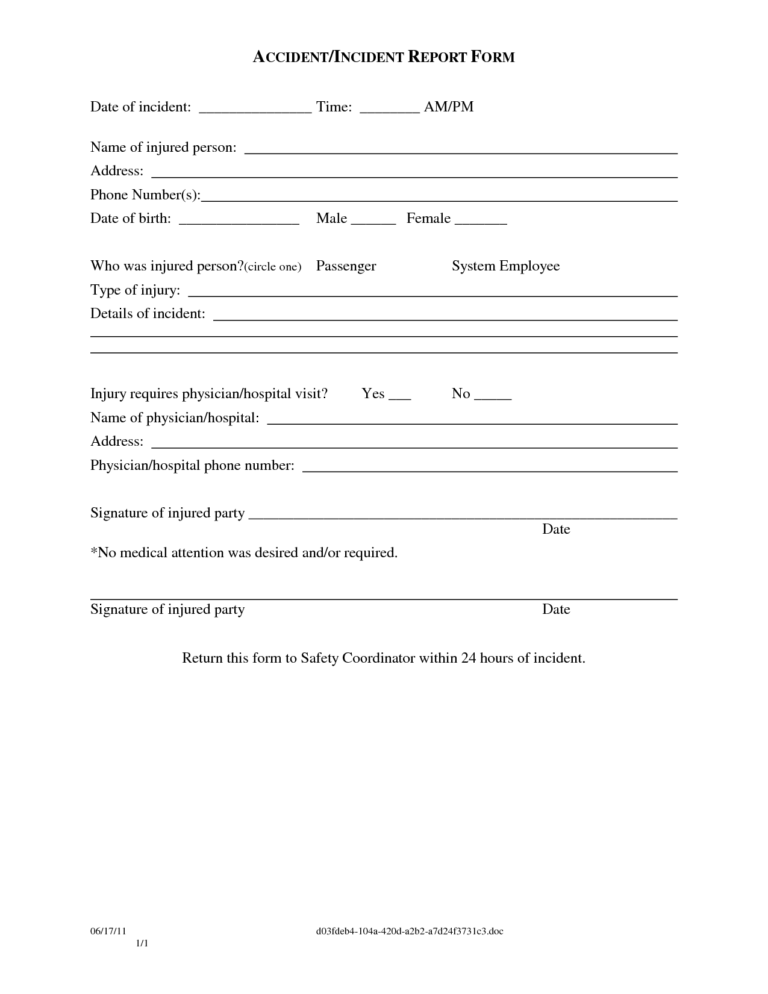 Guest Incident Report Sinda foreversammi With Regard To Ohs Incident Report Template Free