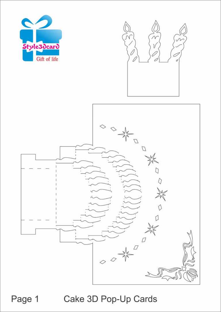 Happy Birthday-Cake-3D-Pop-Up-Greeting-Card/ Kirigami for Happy ...