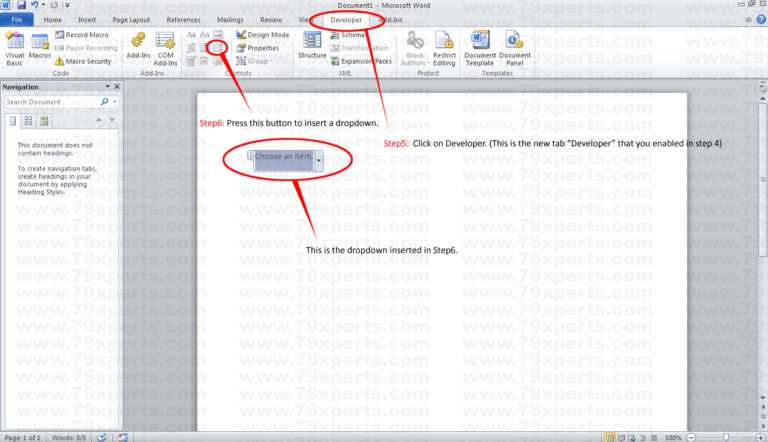 how-to-add-drop-down-menu-in-microsoft-word-2010-inside-word-2010