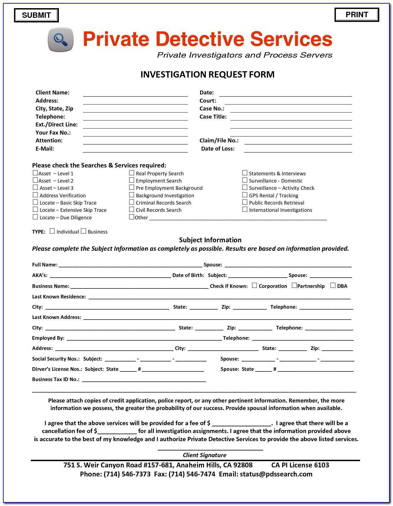 Investigation Report Template Doc Cool Private Investigator With 