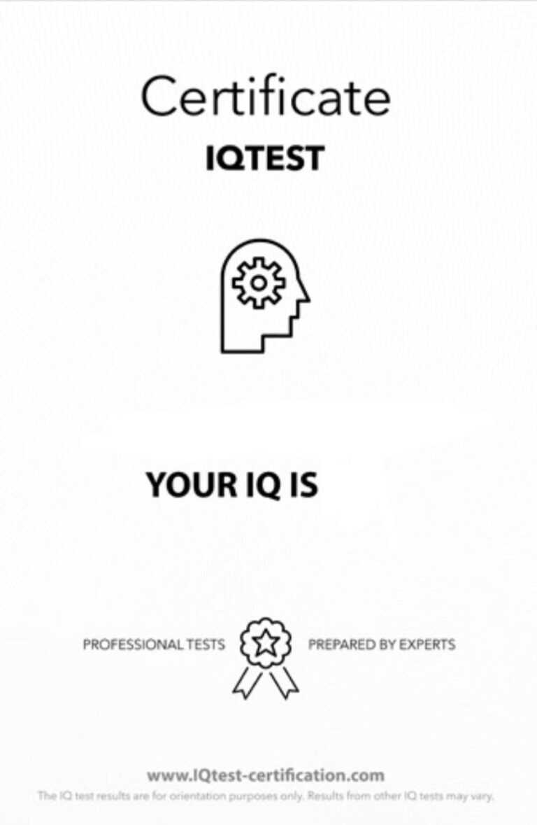 Iq Certificate Template