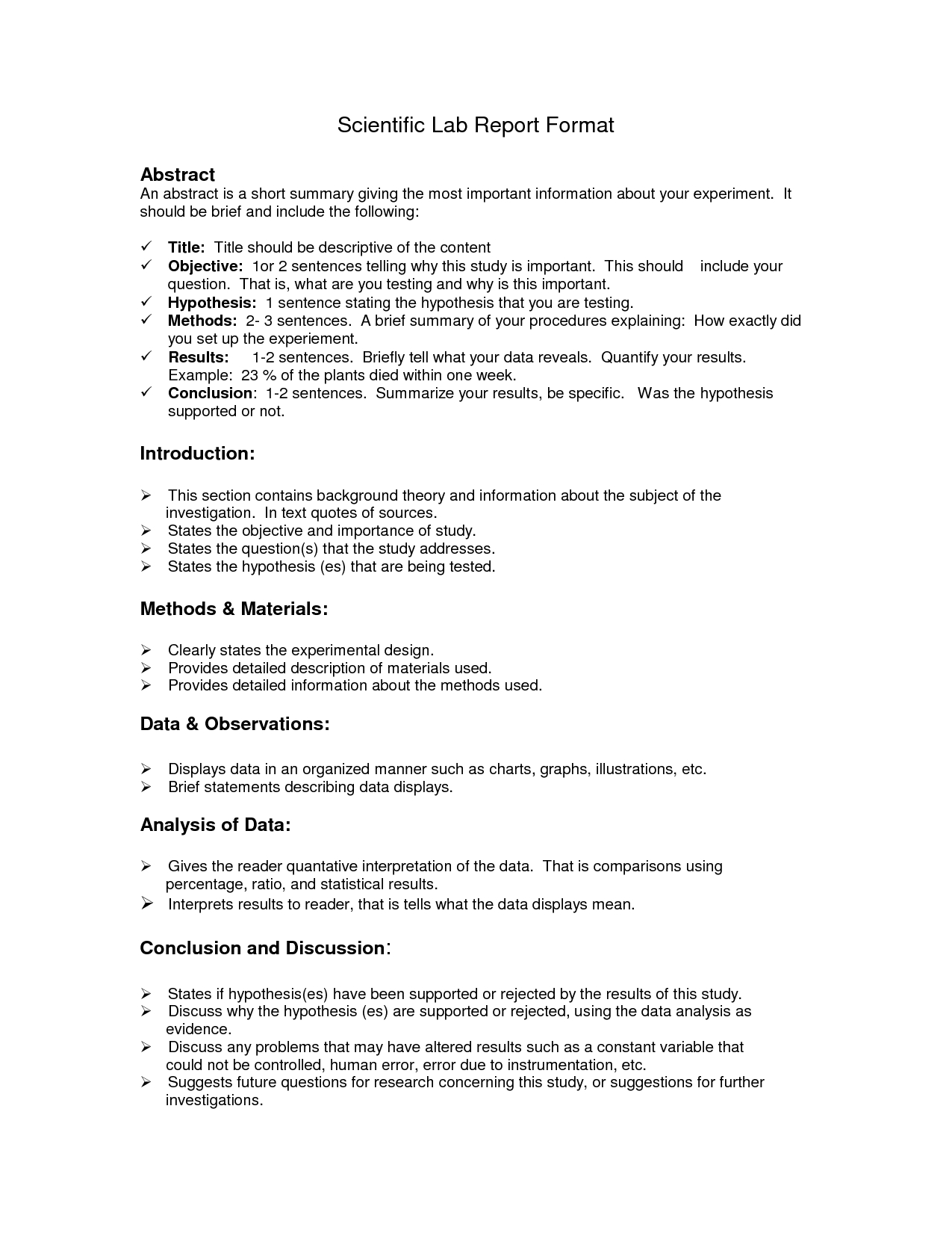 Lab Report Format Doc Environmental Science Lessons Lab With 