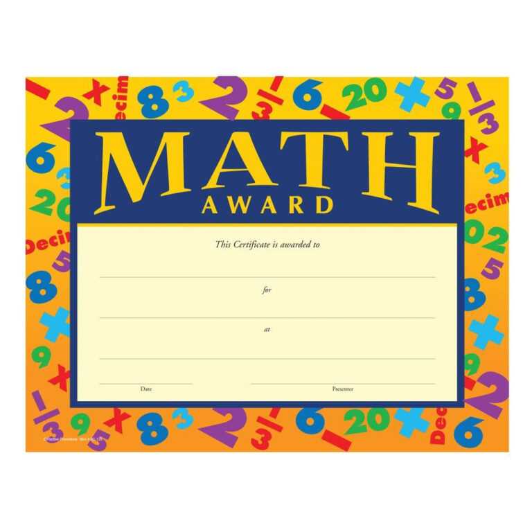 Math Award Certificate Maker Within Math Certificate Template ...