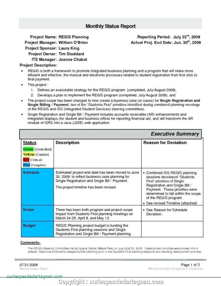 Monthly Executive Report Template – Diadeveloper Regarding Executive ...