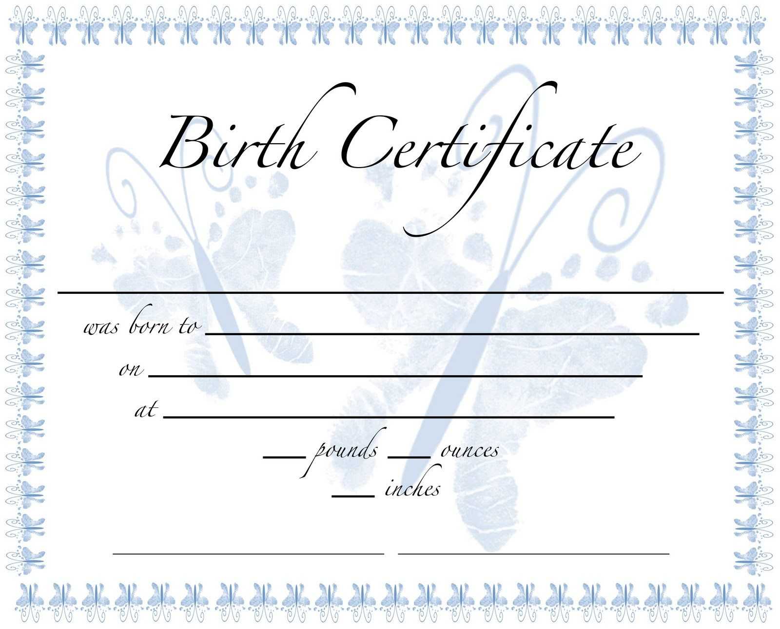 Girl Birth Certificate Template Professional Template
