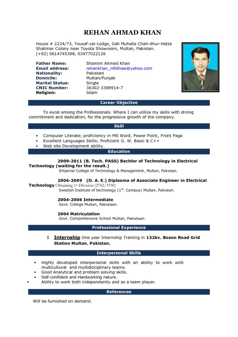 Resume Templates Word 2007