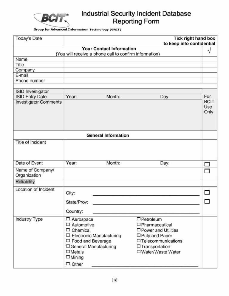 Site Visit Report Template