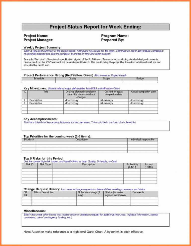 simple project report template word free download