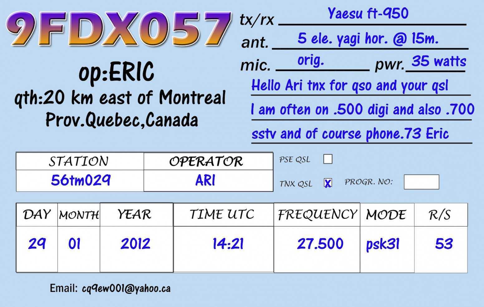 Qsl Card Template 650 413 Download Our Sample Of Qsl Card Inside Qsl 