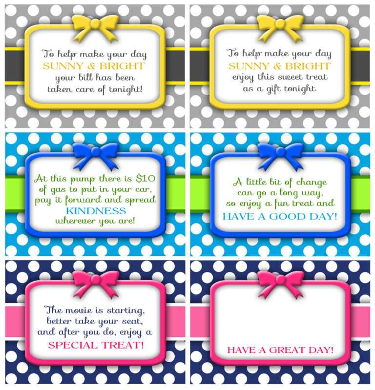 Random Acts Of Kindness Cards – Darling Doodles Throughout Random Acts ...