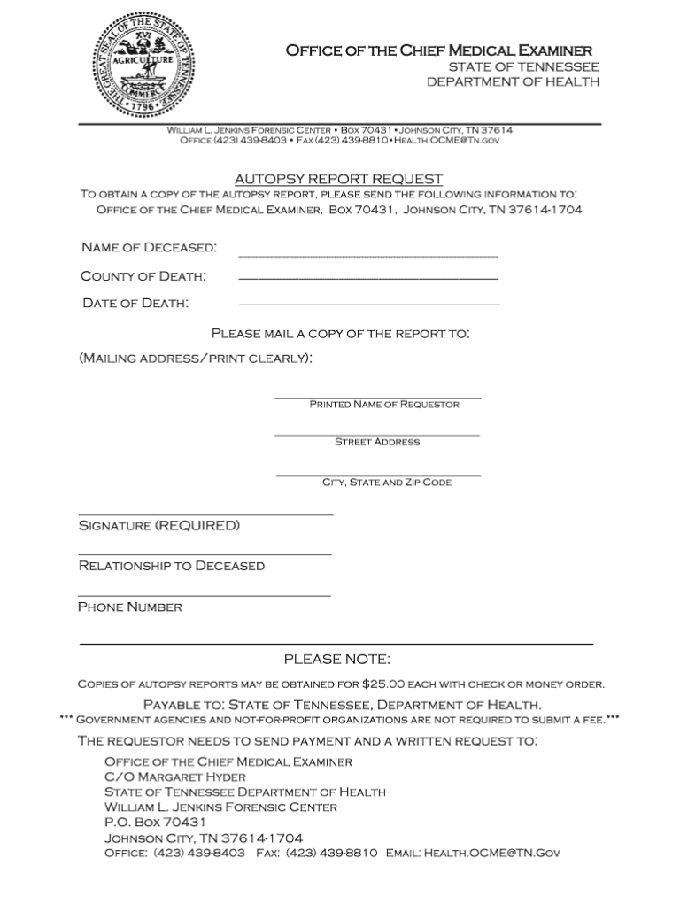 Autopsy Report Template