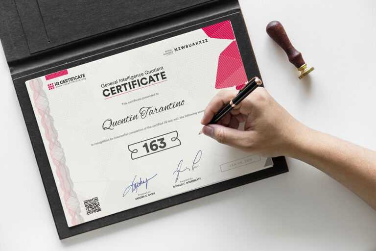 Iq Certificate Template