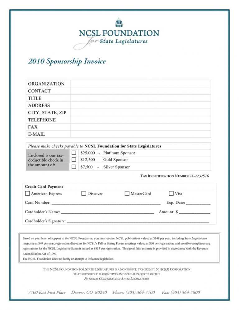 Sponsorship Invoice Template Word Printable Invoice Template Pertaining