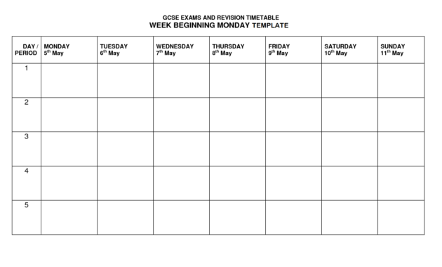 Timetable Template | Timetable Template, Class Schedule Throughout ...