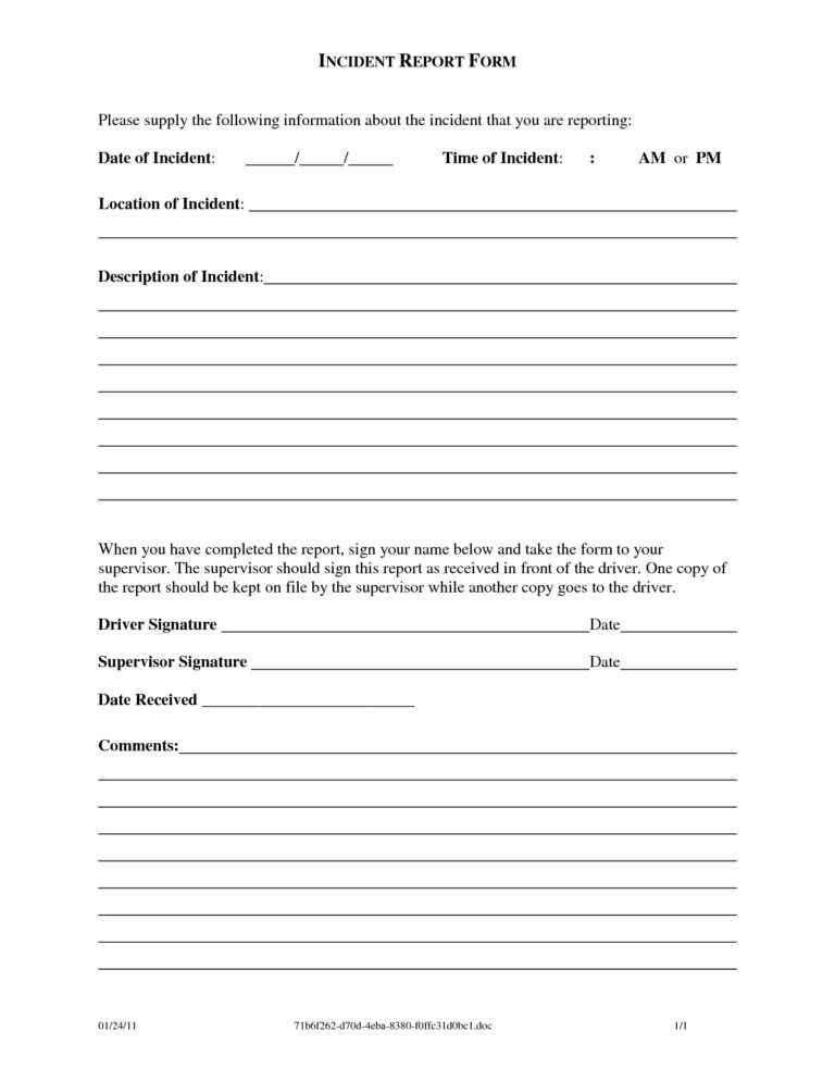 Workplace Incident Report Form Template Pertaining To Pertaining To ...