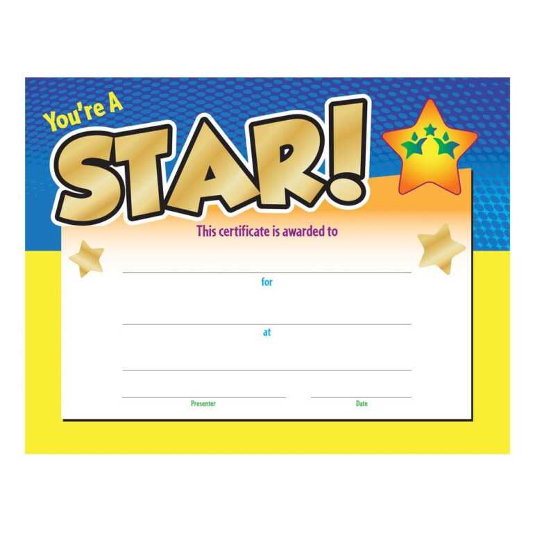 Star Award Certificate Templates Free Image With Star Award Certificate ...